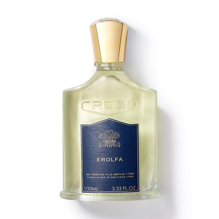 Frasco de Creed Erolfa Eau de Parfum 100 ml, diseño elegante inspirado en el océano