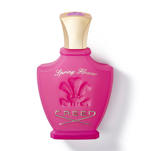 Frasco de Creed Spring Flower Eau de Parfum 75 ml, diseño delicado y femenino.